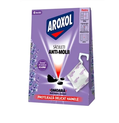 AROXOL ANTIMOLII SACULET LAVANDA 4BUC 